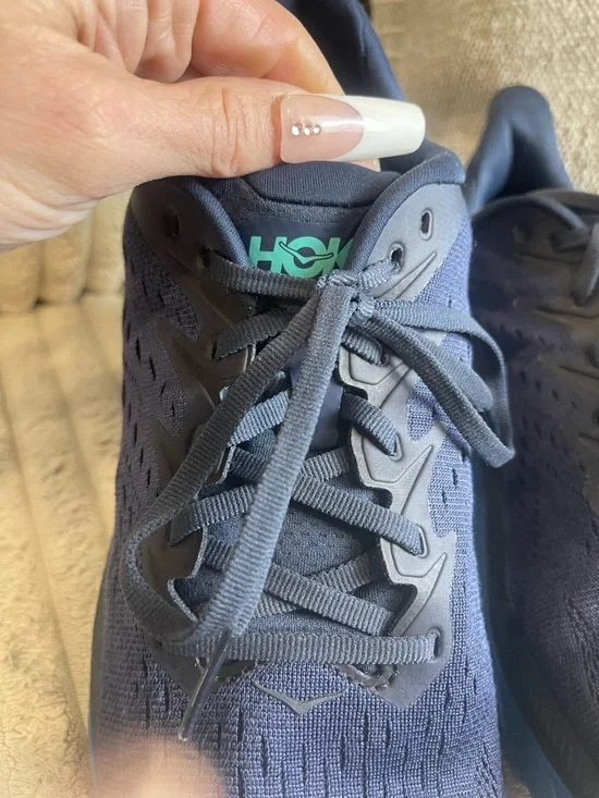 Hoka Men's Navy Running Shoes with Teal Logo and Light Blue Midsole Size 10.5 - Picture 5 of 10